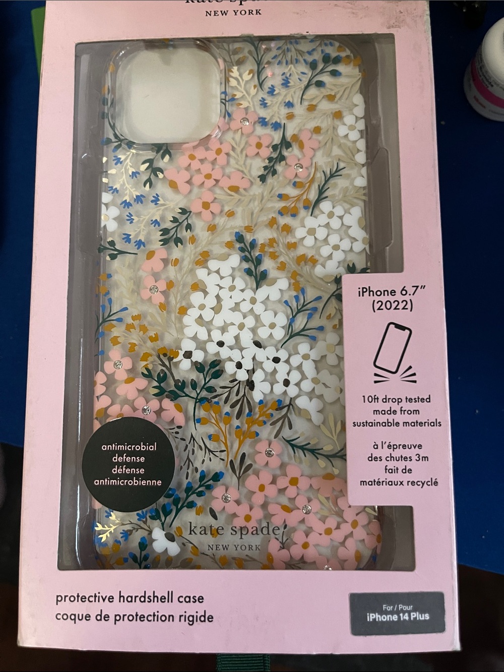 kate spade Floral Hardshell iPhone 14 Plus Case in Pink, White & Green